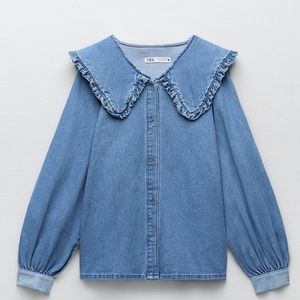 Zara Peter Pan Collar Denim shirt